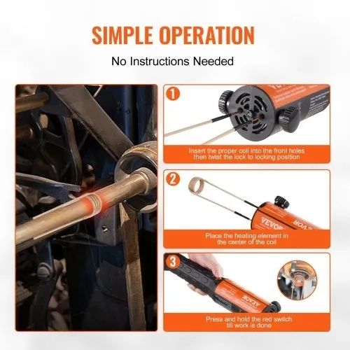Magnetic Induction Heater Kit, 1000w Induction Heater Hand-held, Bolt Induction Heater with 8PCS Induction Coils, 220V Flameless Induction Heater Bolt Remover for Removing Rusty Bolts and Nuts