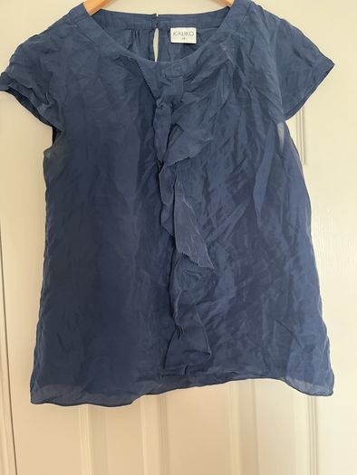 Navy 100% silk Top