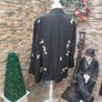 Plus size Black Blazer with embroidered butterfly floral detail uk26 Image 6