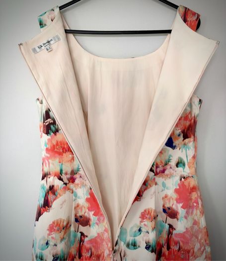 Stunning L.K. Bennett Dr Roxette Watercolour Floral Pencil Dress UK 8 Fully Lined Designer Occasion Dress