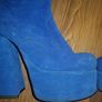 Blue Suede Boots Size 6 Image 3