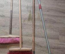 garden rake and brushes