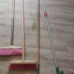 garden rake and brushes
