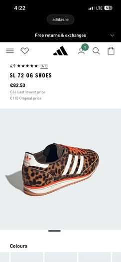 Adidas SL72 OG size 7 brand new