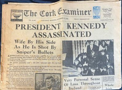 1963 Cork Examiner JFK Kennedy Assassination Newspaper 23 Nov Complete 20 Pages