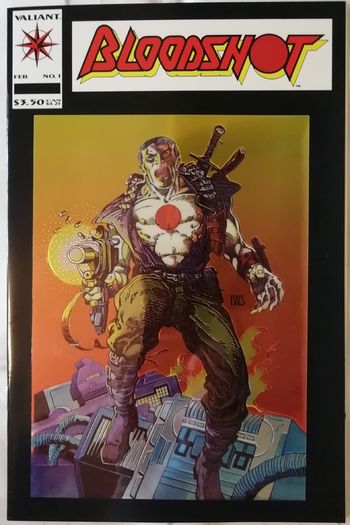 Bloodshot #1 - Key Issue: 1st Appearance Malcom, Sinclaire & Iwatsu; 1st Chromium Cover in Comics (1993) Valiant Comics