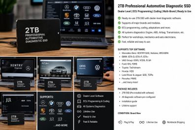 2TB Professional Automotive Diagnostic SSD | Dealer Level | ECU Programming | Coding | Multi-Brand | Ready to Use