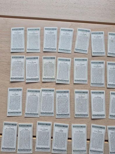 Cricketers 1934 serie of 50 full Set John Players  Cigarette Cards