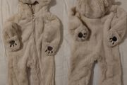 Warm fluffy Hooded pramsuit all in one
