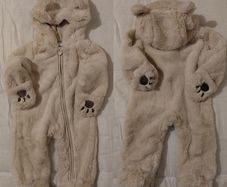 fluffy Cosy Hooded pramsuit all in one