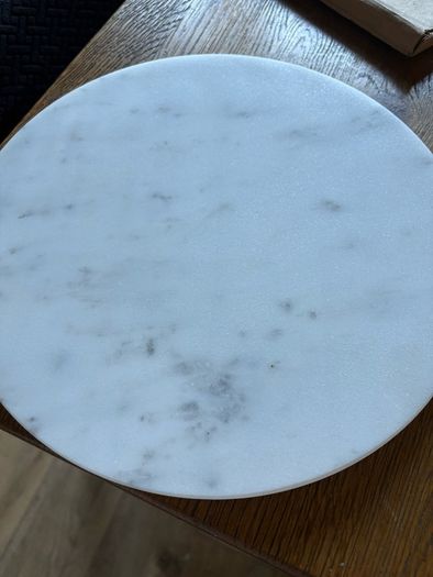New 24cm diameter solid marble chopping board or cake plate