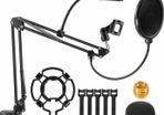mic stand Mic Arm Desk Adjustable Suspension Boom Scissor Other Mics For Professional Streaming,Microphone Stand (Color : Black)