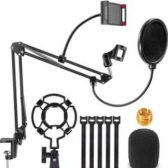 mic stand Mic Arm Desk Adjustable Suspension Boom Scissor Other Mics For Professional Streaming,Microphone Stand (Color : Black)