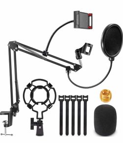 mic stand Mic Arm Desk Adjustable Suspension Boom Scissor Other Mics For Professional Streaming,Microphone Stand (Color : Black)