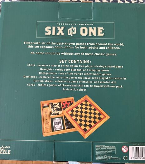 Wooden Board Game Six In One