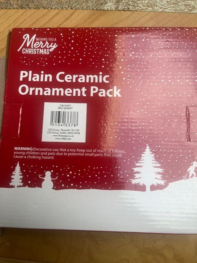 Plain Ceramic Christmas Ornament Pack