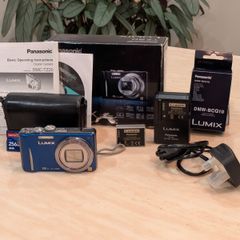 Panasonic Lumix TZ20 Blue 14.1MP Leica 16x Zoom Digital Camera Boxed Complete Set