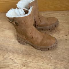 kids Stylish Brown Faux Fur-Lined Boots