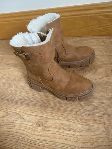 kids Stylish Brown Faux Fur-Lined Boots