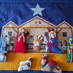 Vintage Nativity Wall Hanging (Handmade)