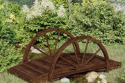 NEW SALE | Garden Bridge with Half-wheel 99x50x38 cm Solid Wood Fir