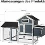 Chicken Coop with Nesting Box & Open Enclosure, Grey, House with Pull-out Tray Image 2