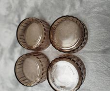 Vintage 70s Arcopal French Smoked Glass Ramekins