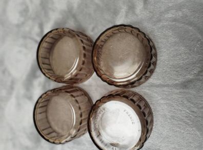 Vintage 70s Arcopal French Smoked Glass Ramekins
