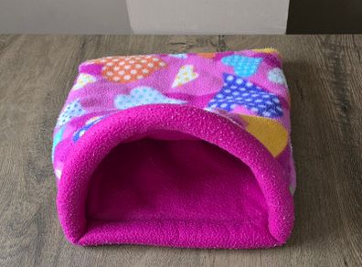 Large Guinea pig tunnel wired - pink hearts