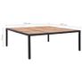 Garden Table Black 200x200x74 cm Poly Rattan and Acacia Wood Image 2