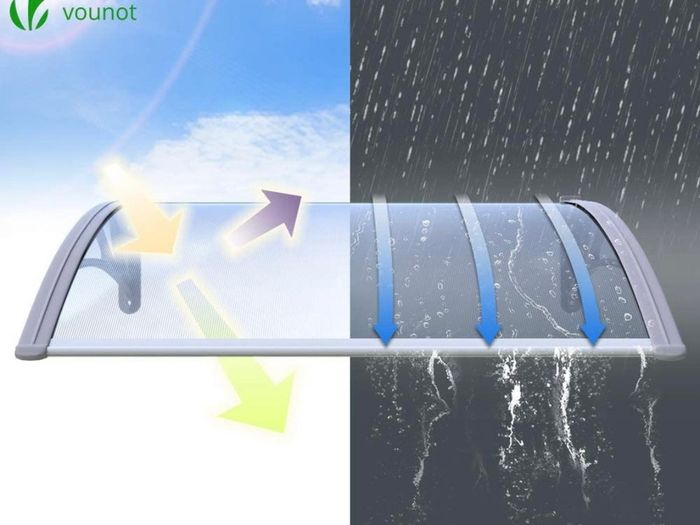 Front Door Canopy Outdoor Awning, Rain Shelter for Back Door, Porch, Window (MULTIPLE SIZES)