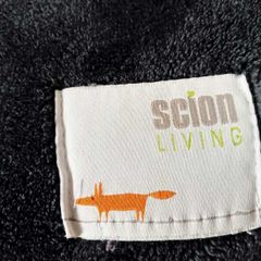 Scion Living Charcoal Grey Mr Fox Soft Velvet Fleece Throw Blanket