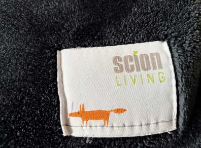 Scion Living Charcoal Grey Mr Fox Soft Velvet Fleece Throw Blanket