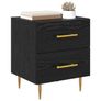 Bedside Cabinet with Drawer 2 pcs Black Oak 40 x 35 x 47.5 cm Image 3