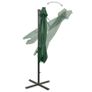 Cantilever Umbrella with Pole and LED Lights Green 250 cm Image 7