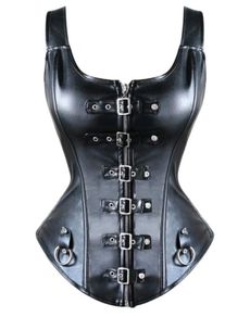 Black Faux Leather Corset