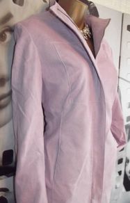 Karen Millen Dusky Pink Suede Effect Collarless Coat
