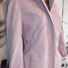 Karen Millen Dusky Pink Suede Effect Collarless Coat