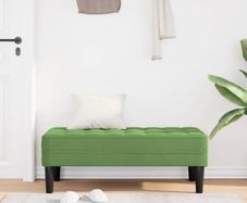 Bench Light green 113 x 57 x 39 cm Velvet