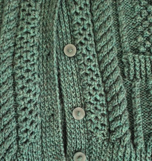 Aran Cardigan Green