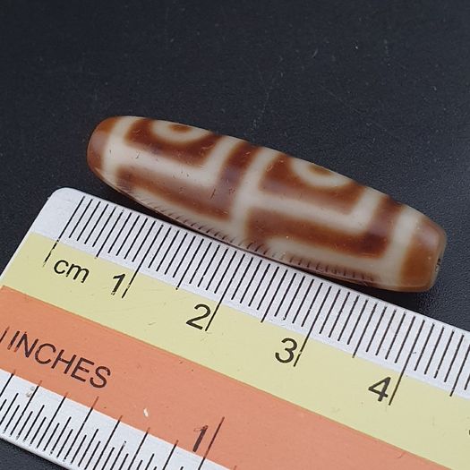 Antique 4 Eyes Himalayan Tibetan Agate Dzi Bead Amulet