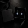 Vintage 925 Sterling Silver & Blue Agate Earrings Image 2