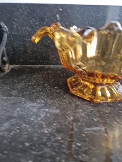amber glass centrepiece vintage retro