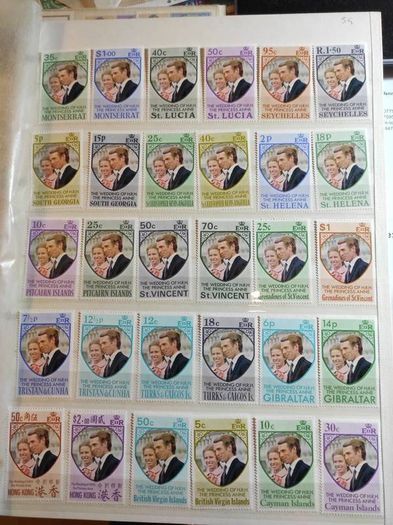 Collection of Royal Wedding stamps 1973