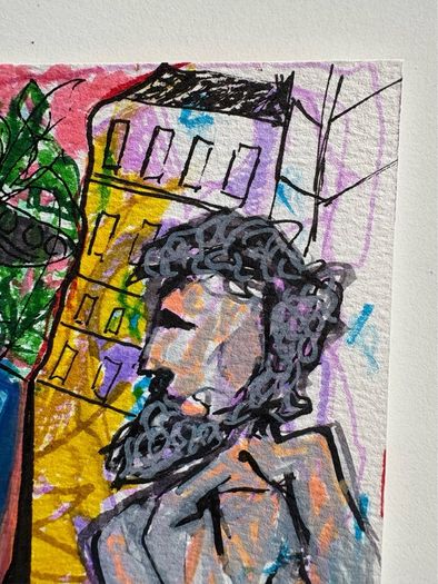 Original Art Figurative Bearded Guy Beard Pop Art