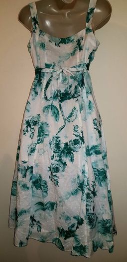 Green and White Summer Floral Cotton Dress from Per Una size 8r
