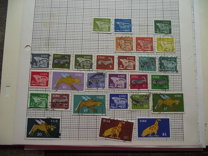 A Collection Of Irish Stamps On 22 Loose Pages