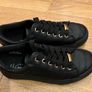 Black & Gold Faux Leather Trainers Size 5 Image 2