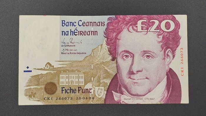 Irish 20 Pound Daniel O'Connell Banknote - 1994 - Central Bank of Ireland (Series C)
