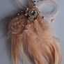 Salmon Pink/Peach Feather 2in1 Fascinator/Brooch Image 7